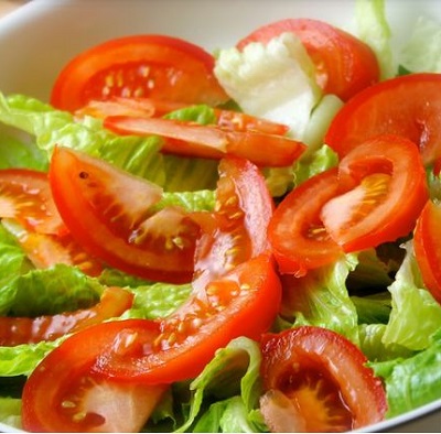 Foto de ensalada Mix de lechugas y cherry en etiqueta de producto