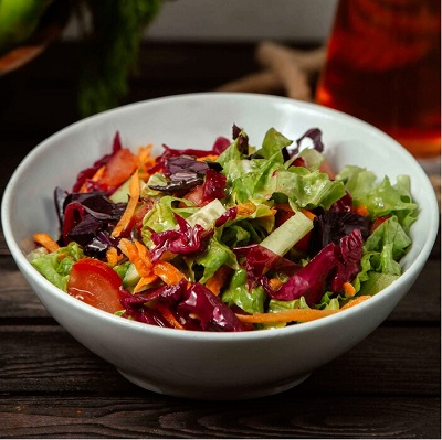 Foto de ensalada Mix de lechuga, col lombarda y cherry en etiqueta de producto